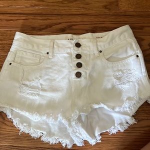 White PacSun Jean Shorts.